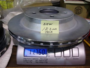 WEIGHT OF BRAND NEW 11.66" OEM REAR COBRA ROTOR